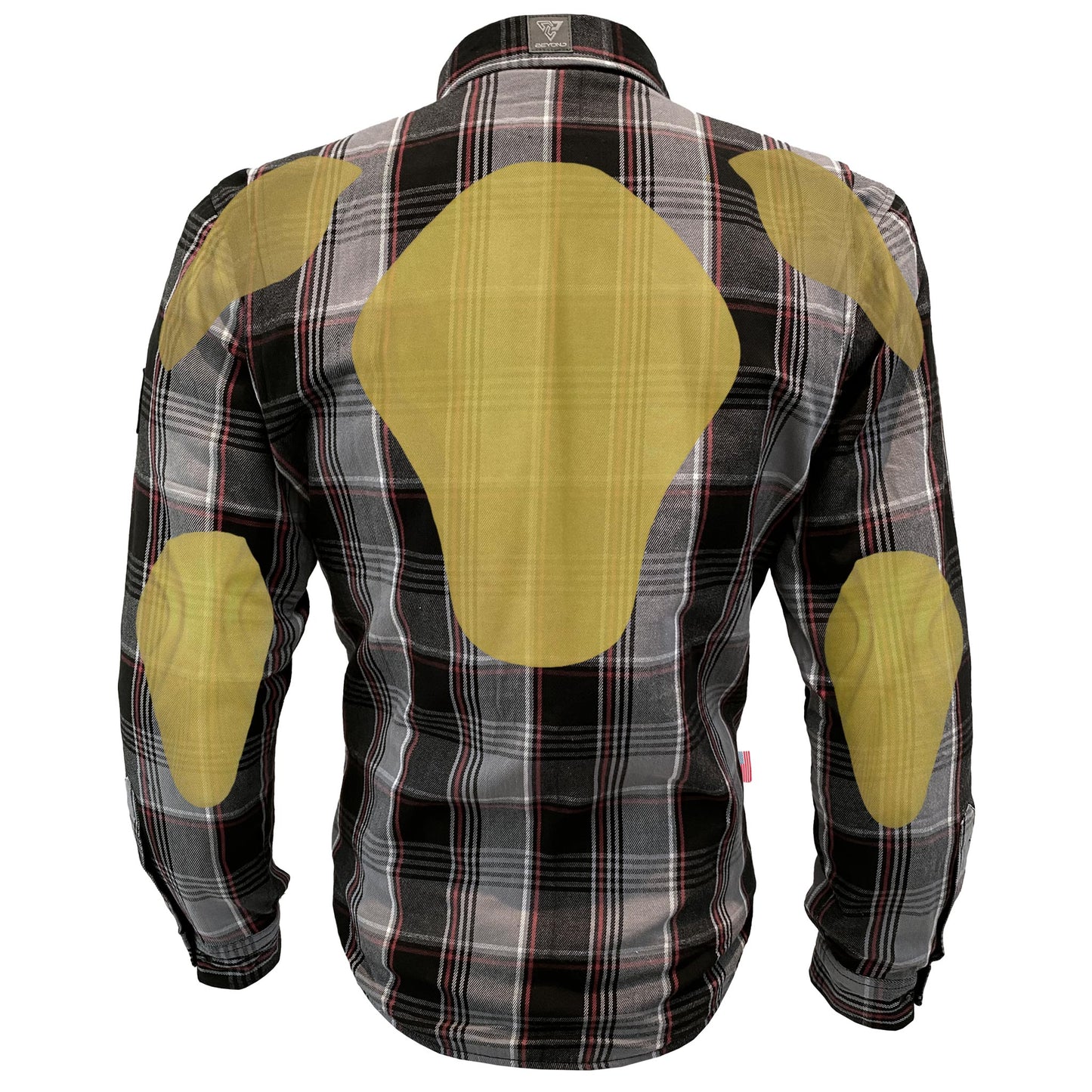 Protective Flannel Shirt For Men - Grey Black Red Checkered with Pads