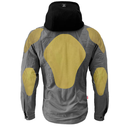 Protective Flannel Hoodie For Men - Grey Solid with Pads