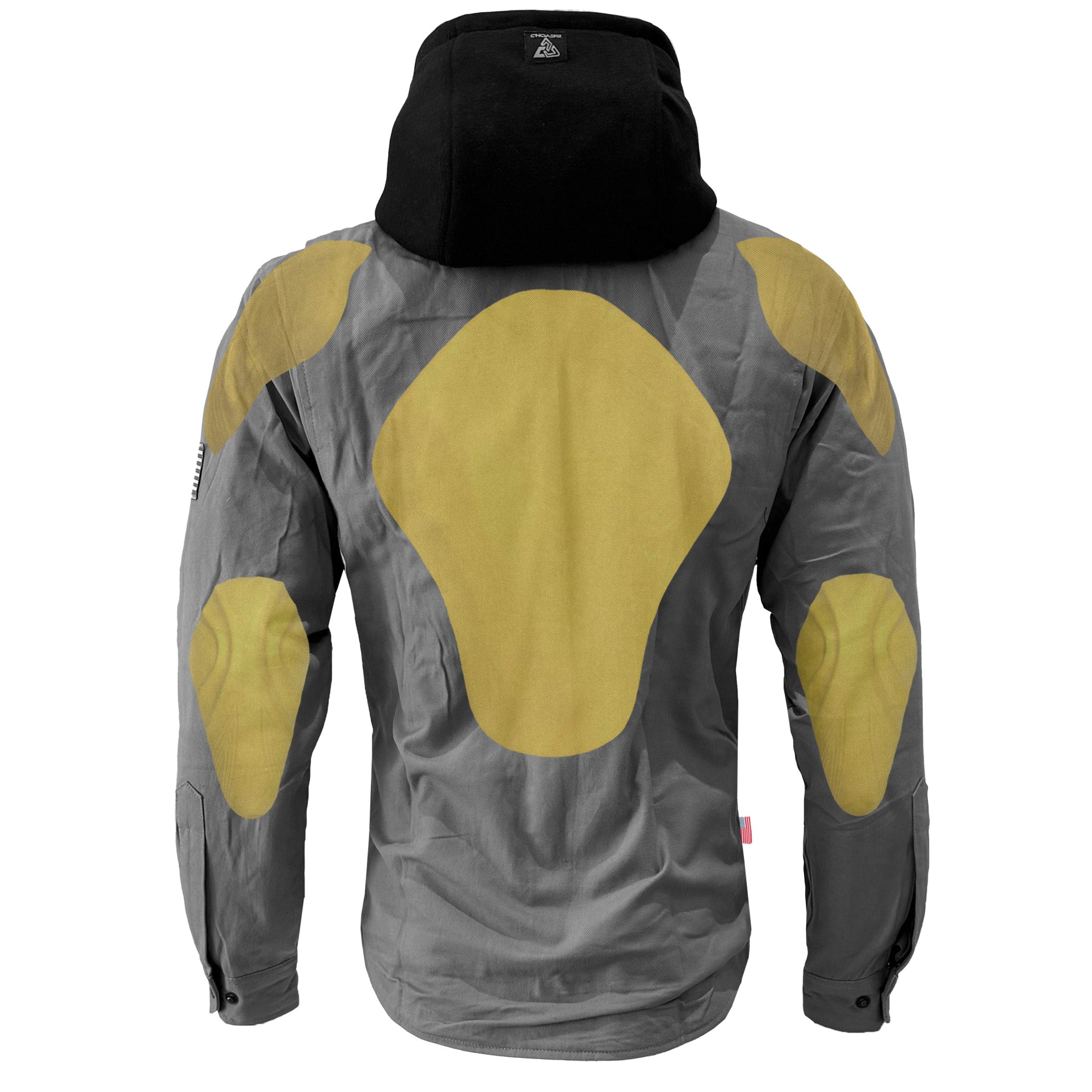 Protective Flannel Hoodie For Men - Grey Solid with Pads