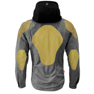 Protective Flannel Hoodie For Men - Grey Solid with Pads