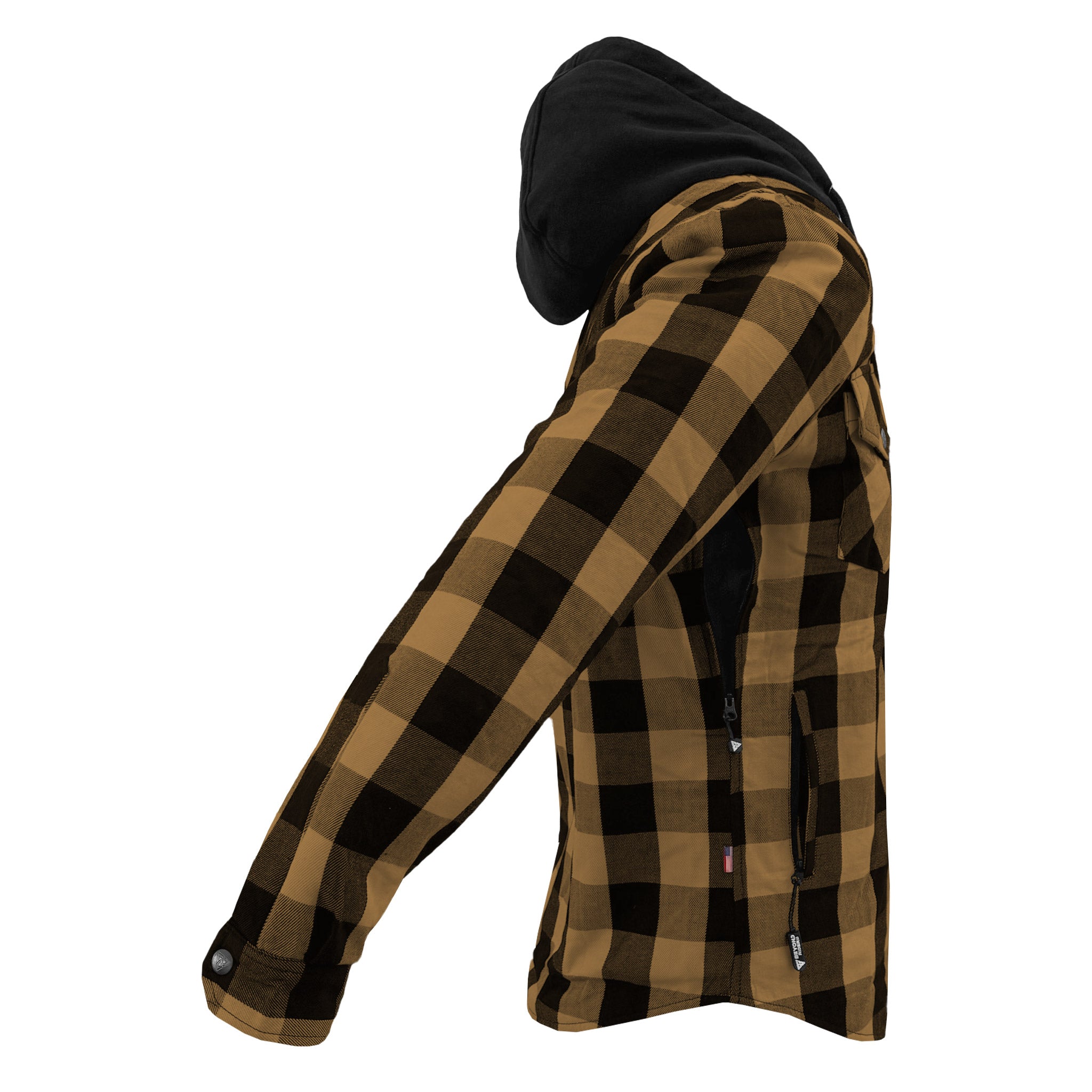 Flannel Shirt - Camel & Black Checkered with Pads – Beyond Riders Flannel Shirt - Camel & Black Checkered with Pads – Beyond Riders
