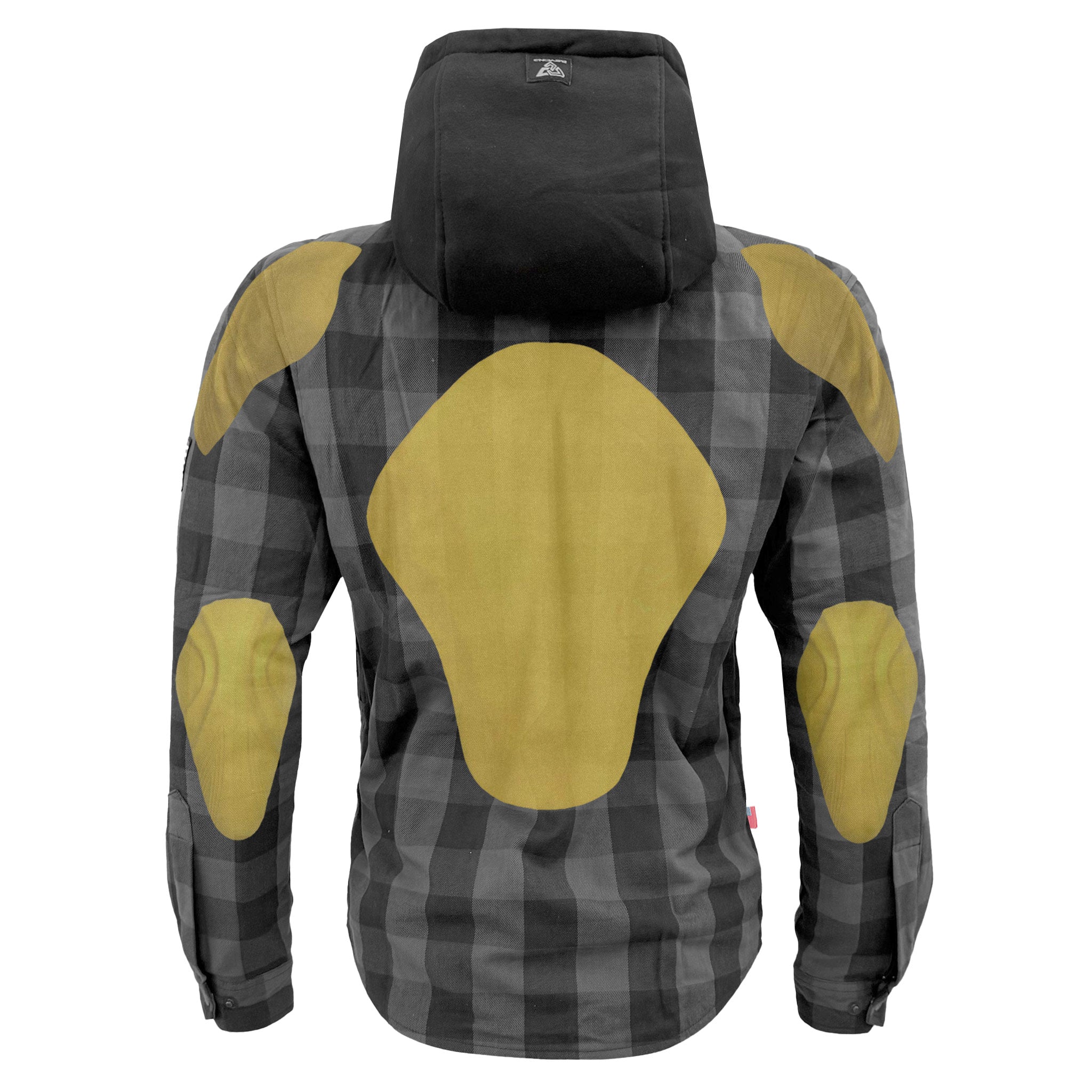 Protective Flannel Hoodie For Men - Grey & Black with Pads