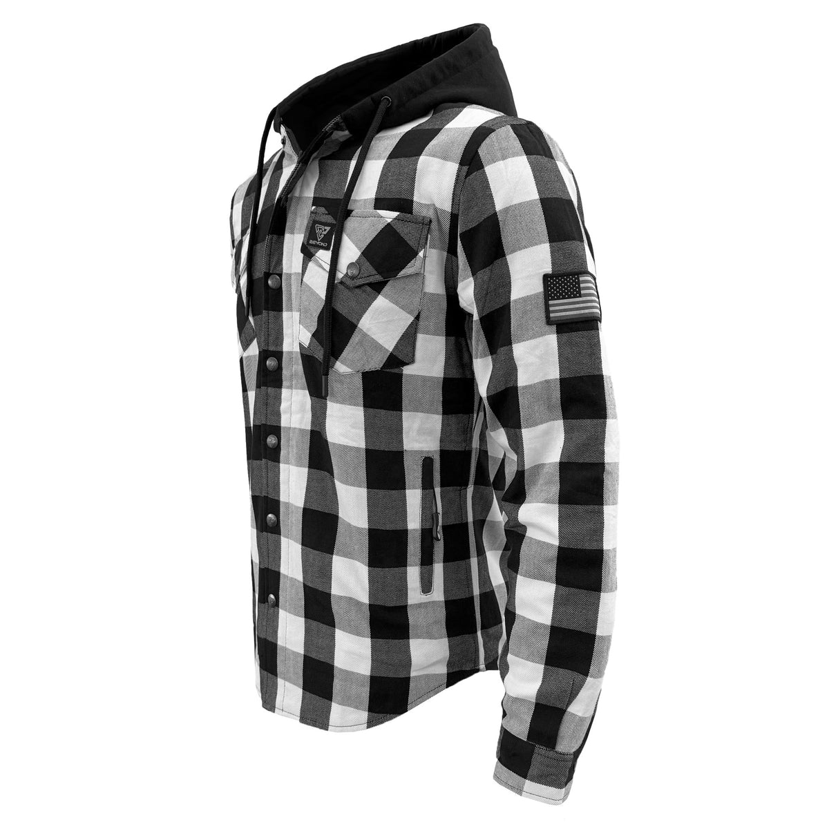 Protective Flannel Shirt - Black & White Checkered with Pads – Beyond ...