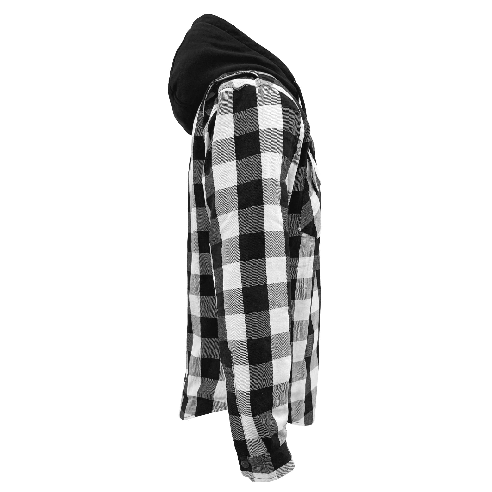 Protective Flannel Shirt - Black & White Checkered with Pads