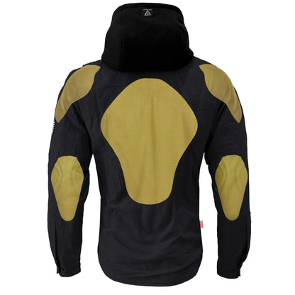 Protective Flannel Hoodie For Men - Black Solid with Pads