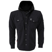Protective Flannel Hoodie For Men - Black Solid