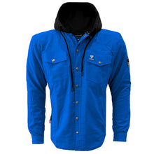 Protective Flannel Hoodie For Men - Blue Solid