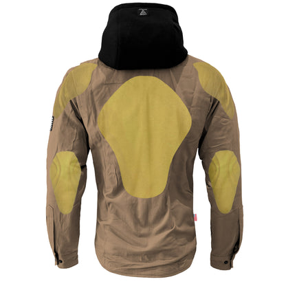Protective Flannel Hoodie For Men - Camel Solid with Pads
