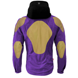 Protective Flannel Hoodie For Men - Purple Solid with Pads