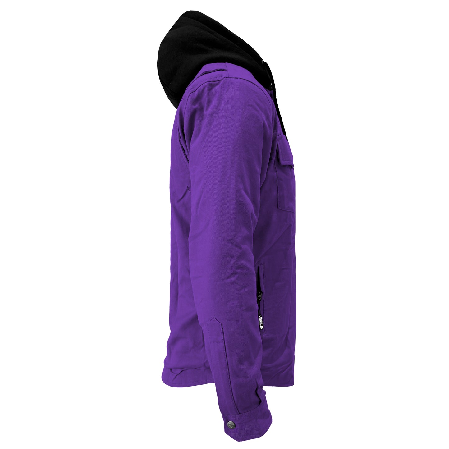 Protective Flannel Hoodie For Men - Purple Solid with Pads