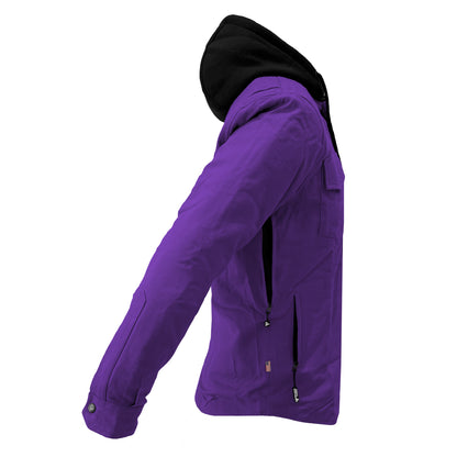 Protective Flannel Hoodie For Men - Purple Solid with Pads