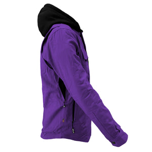 Protective Flannel Hoodie For Men - Purple Solid with Pads