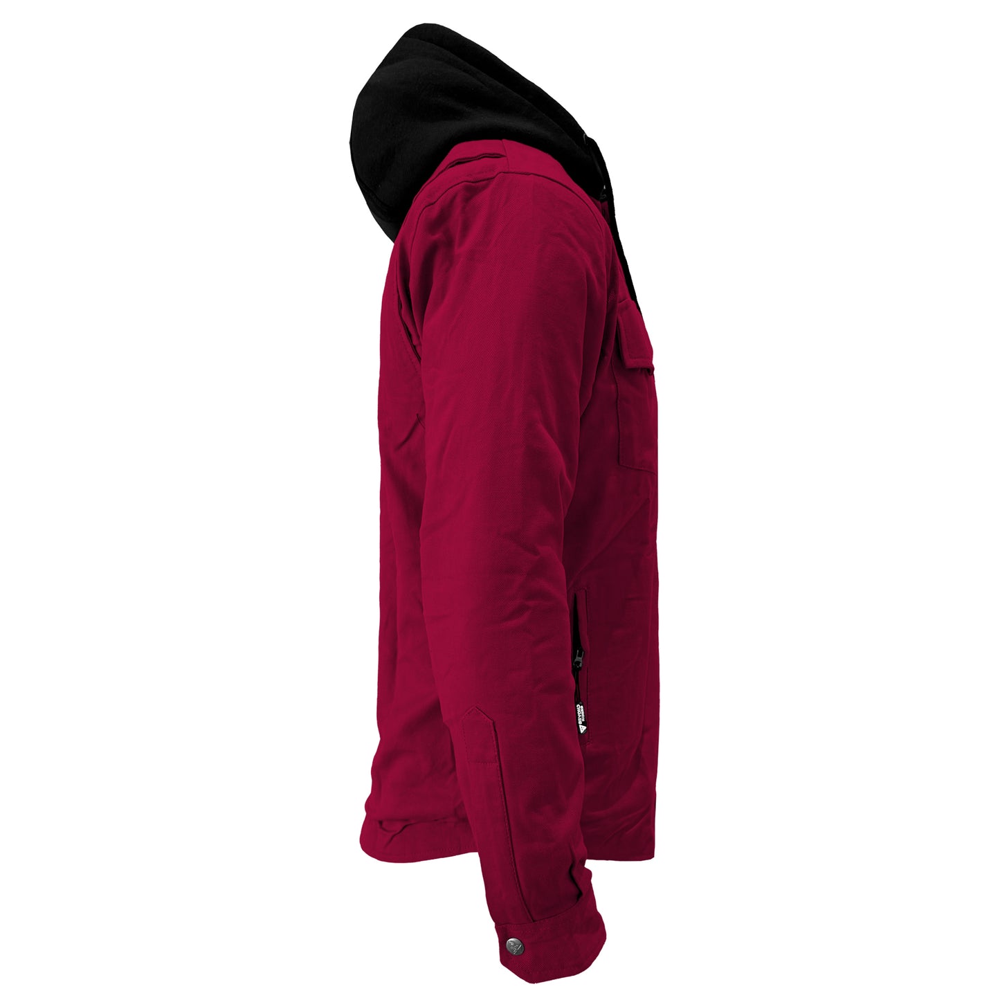 Protective Flannel Hoodie For Men - Red Maroon Solid with Pads