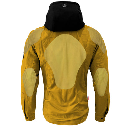 Protective Flannel Hoodie For Men - Yellow Solid with Pads