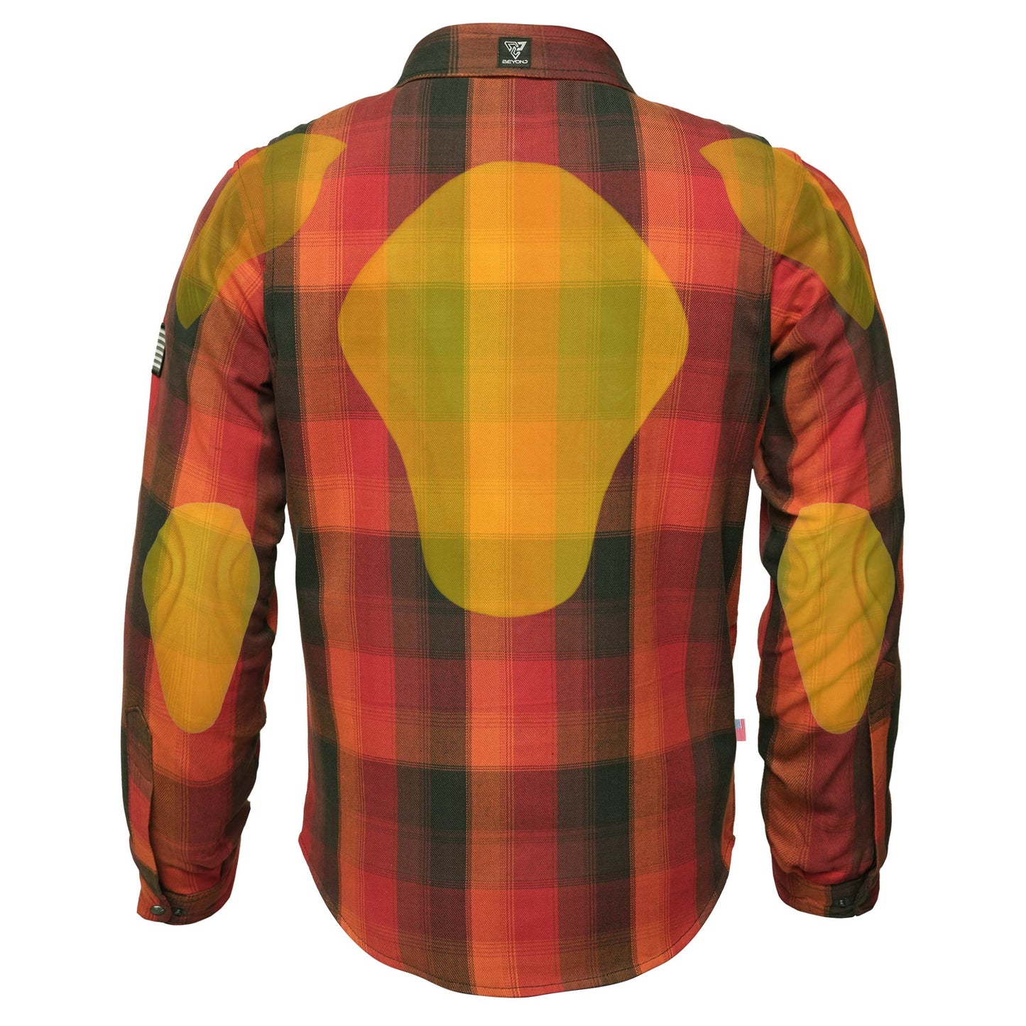 Protective Flannel Shirt - Orange Cruiser Checkered with Pads