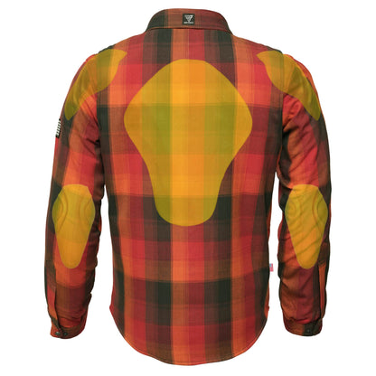 Protective Flannel Shirt - Orange Cruiser Checkered with Pads