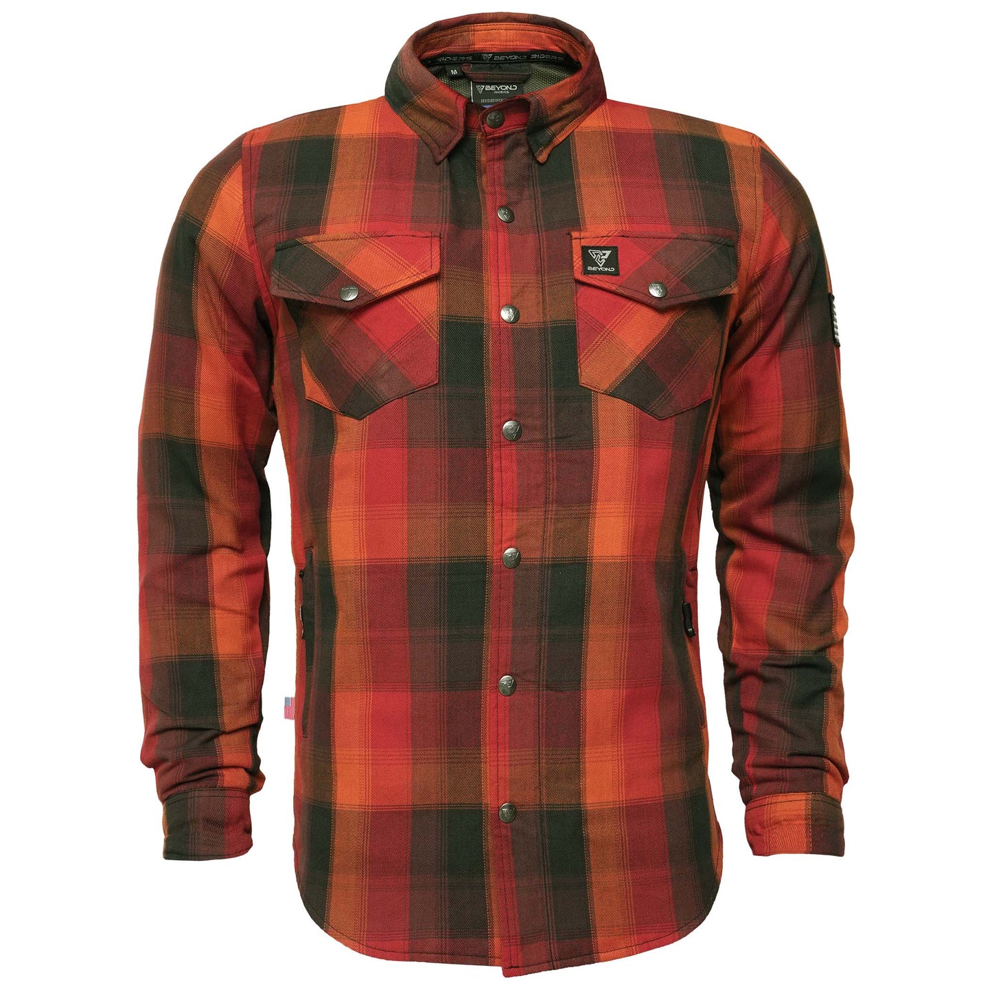 Protective Flannel Shirt - Orange Cruiser Checkered with Pads