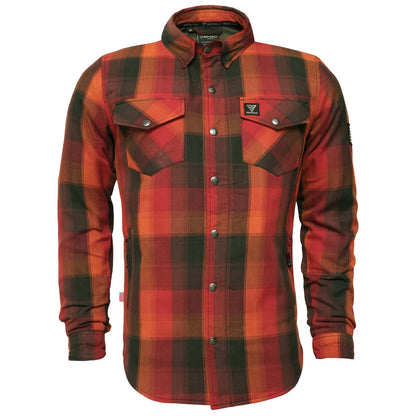 Protective Flannel Shirt - Orange Cruiser Checkered with Pads