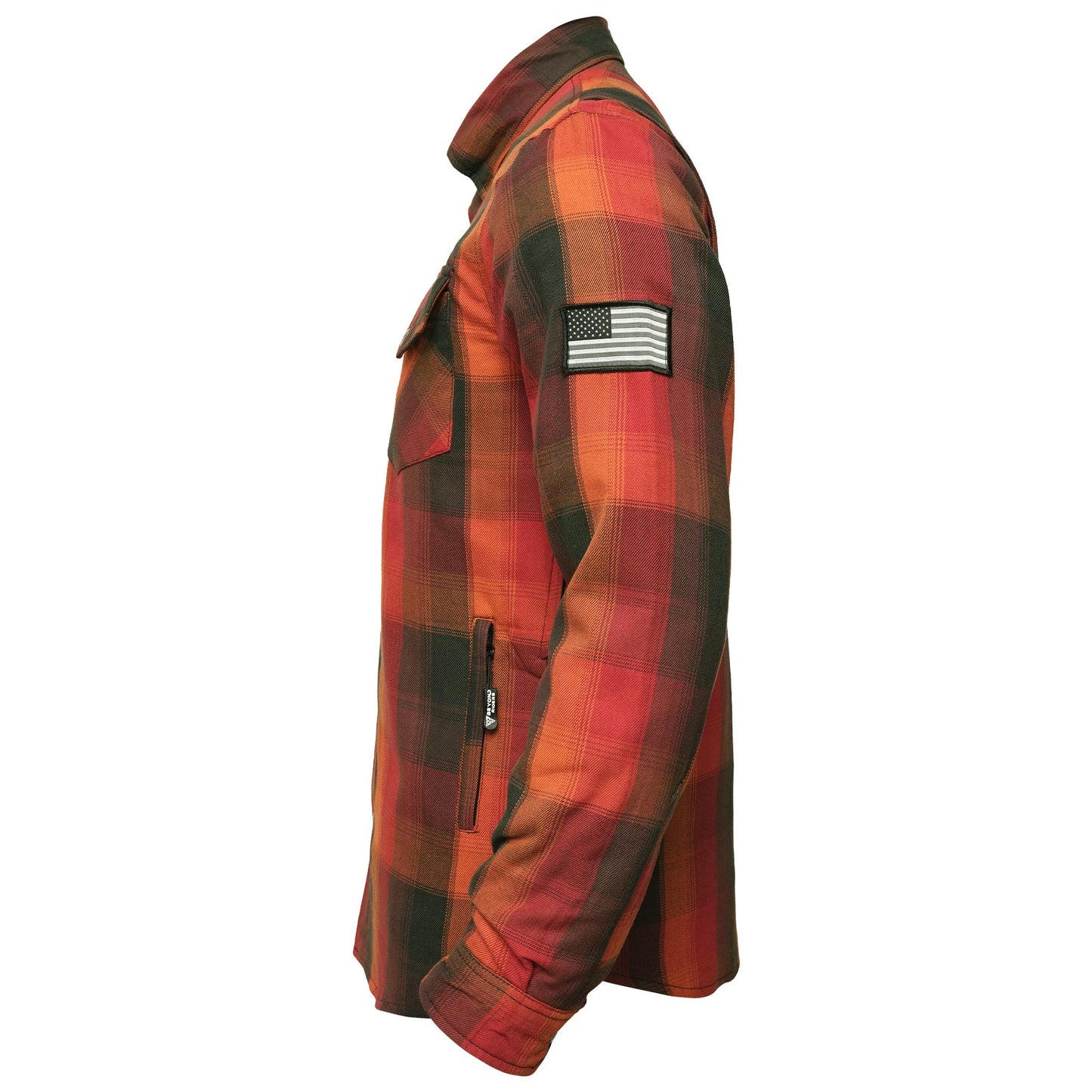 Protective Flannel Shirt - Orange Cruiser Checkered with Pads