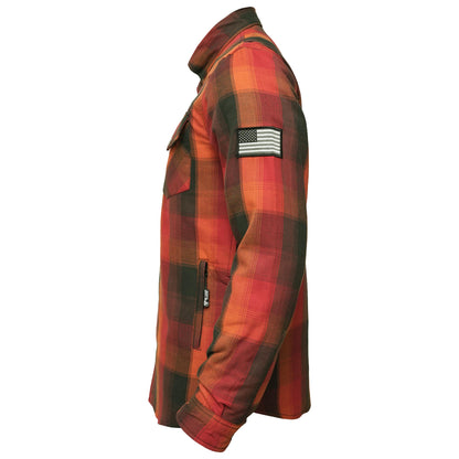 Protective Flannel Shirt - Orange Cruiser Checkered with Pads