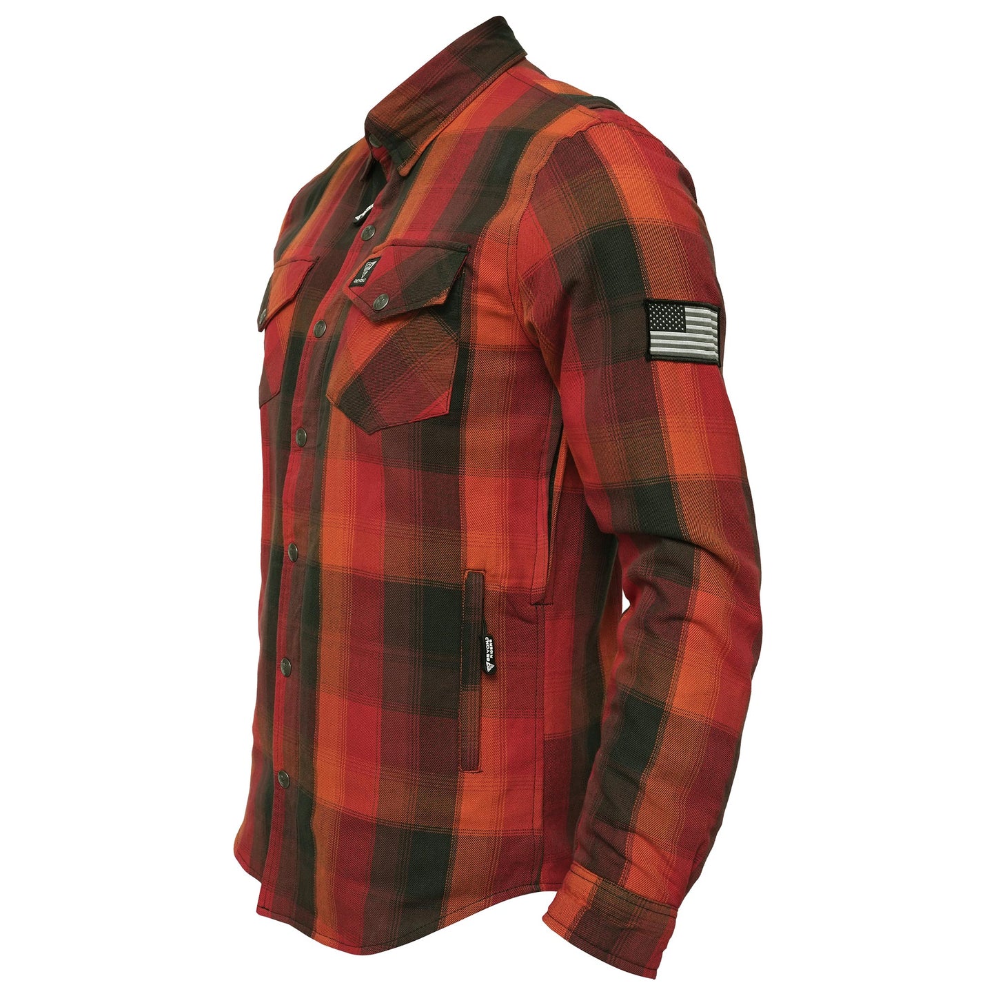 Protective Flannel Shirt - Orange Cruiser Checkered with Pads