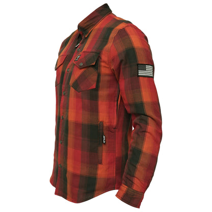 Protective Flannel Shirt - Orange Cruiser Checkered with Pads