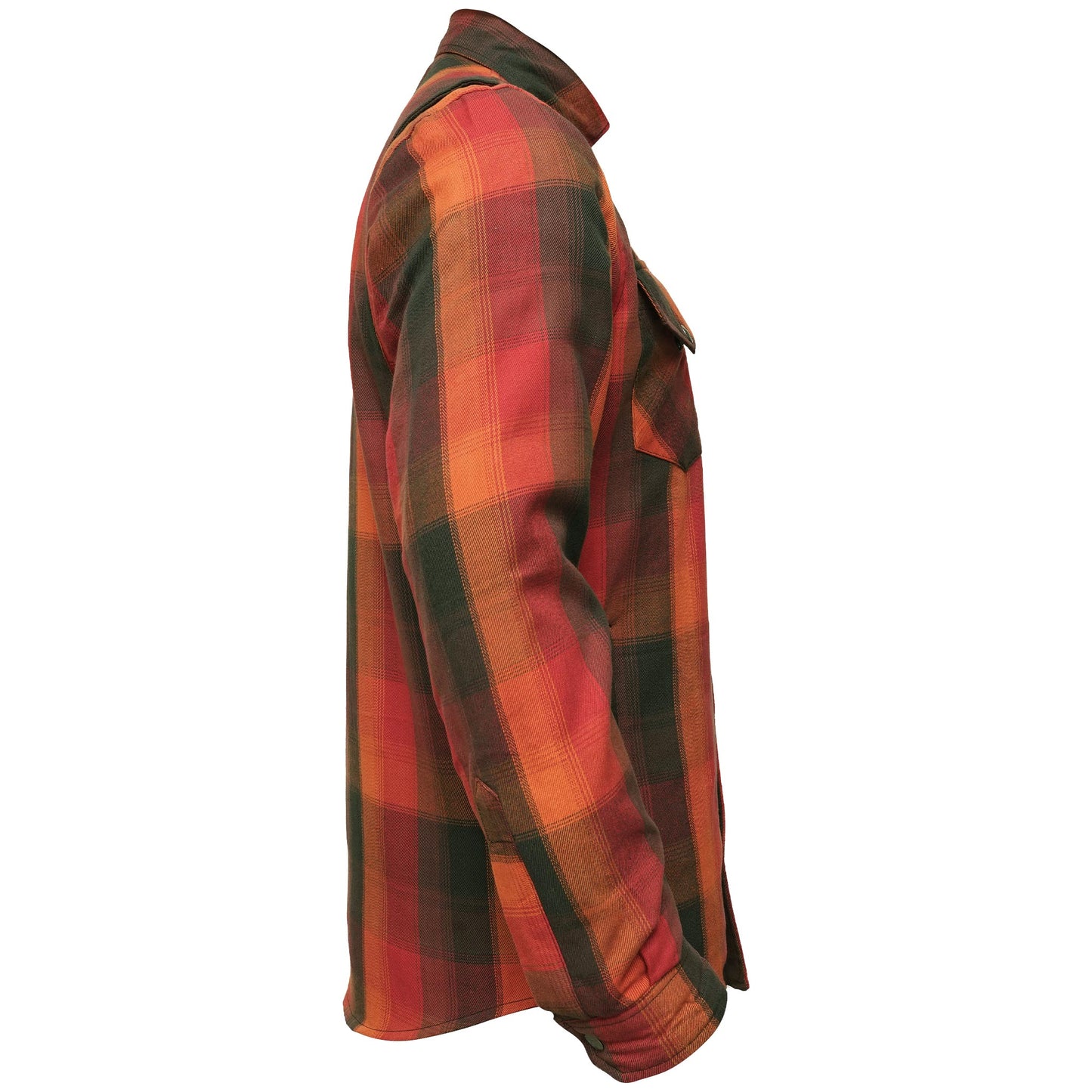 Protective Flannel Shirt - Orange Cruiser Checkered with Pads