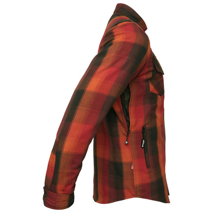 Protective Flannel Shirt - Orange Cruiser Checkered with Pads