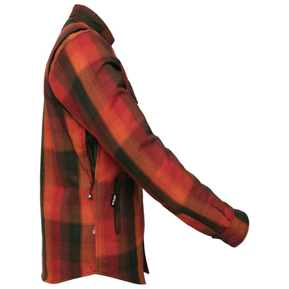 Protective Flannel Shirt - Orange Cruiser Checkered with Pads