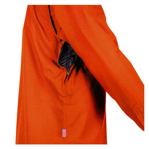 Men's-Flannel-Shirt-Orange-Solid-with-Pocket-Under-Sleeve