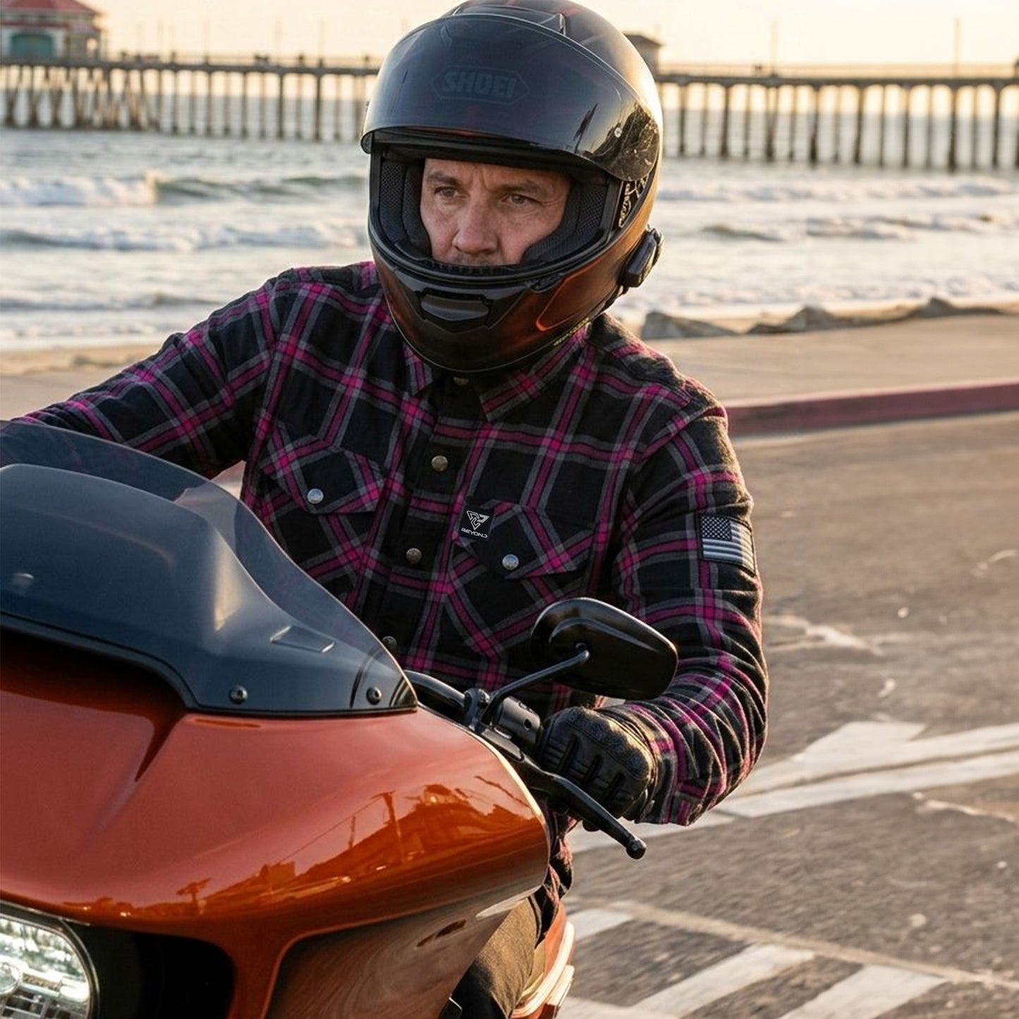 Protective Flannel Shirt For Men - The Raven Plaid with Pads