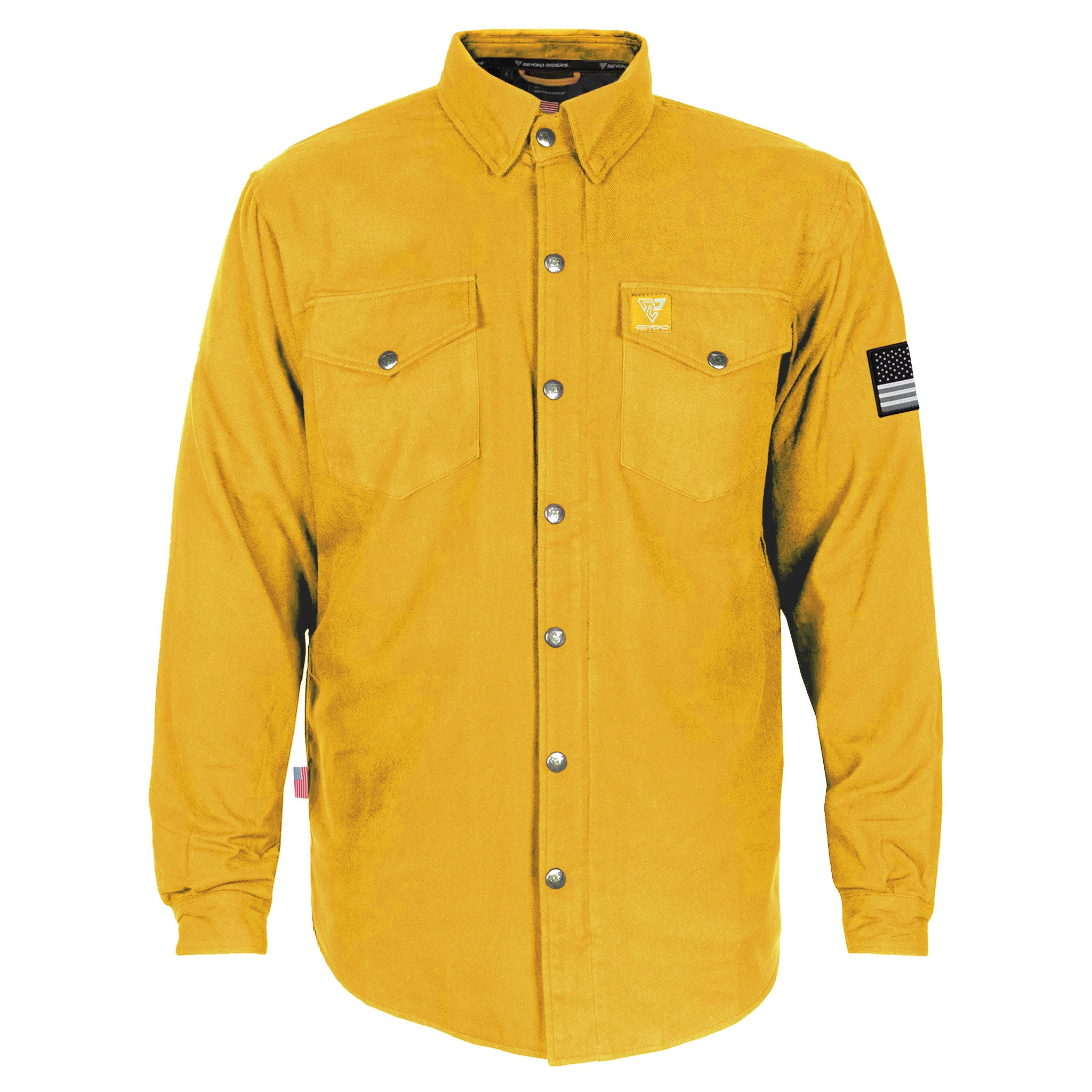 Protective Flannel Shirt - Yellow Solid with Pads