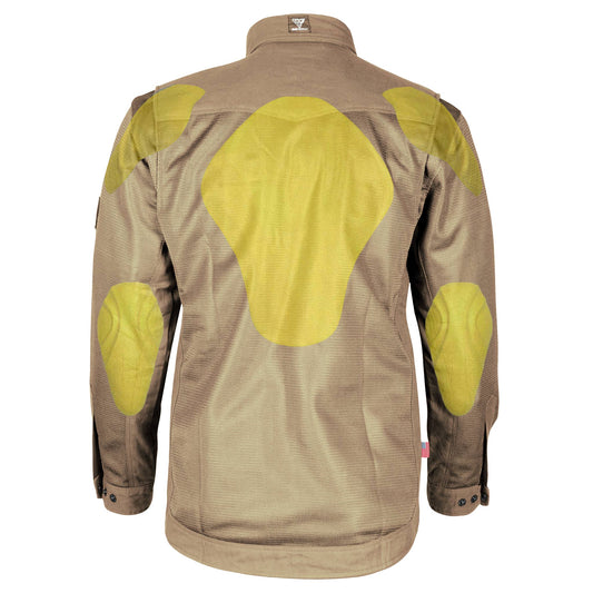 Protective Summer Mesh Shirt - Camel Solid with Pads [Fast Shipping for USA]