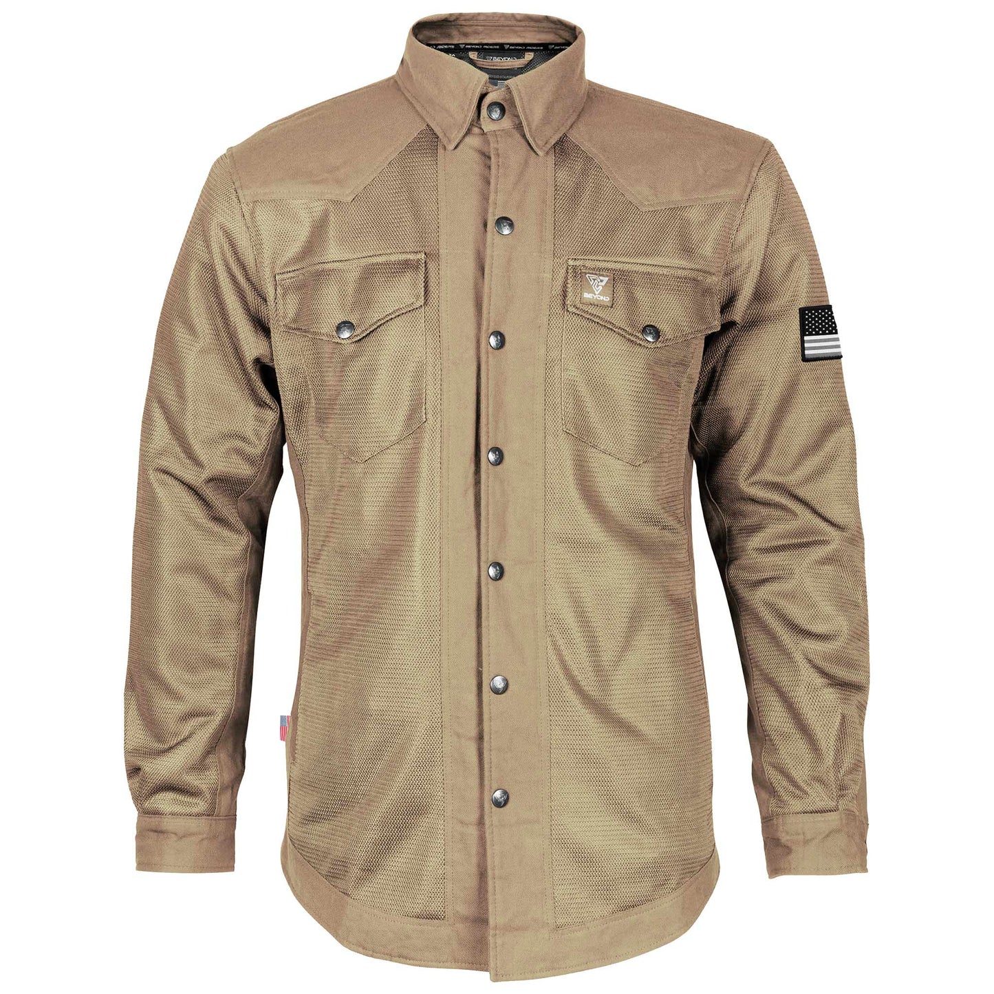 Protective Summer Mesh Shirt - Camel Solid with Pads [Fast Shipping for USA]