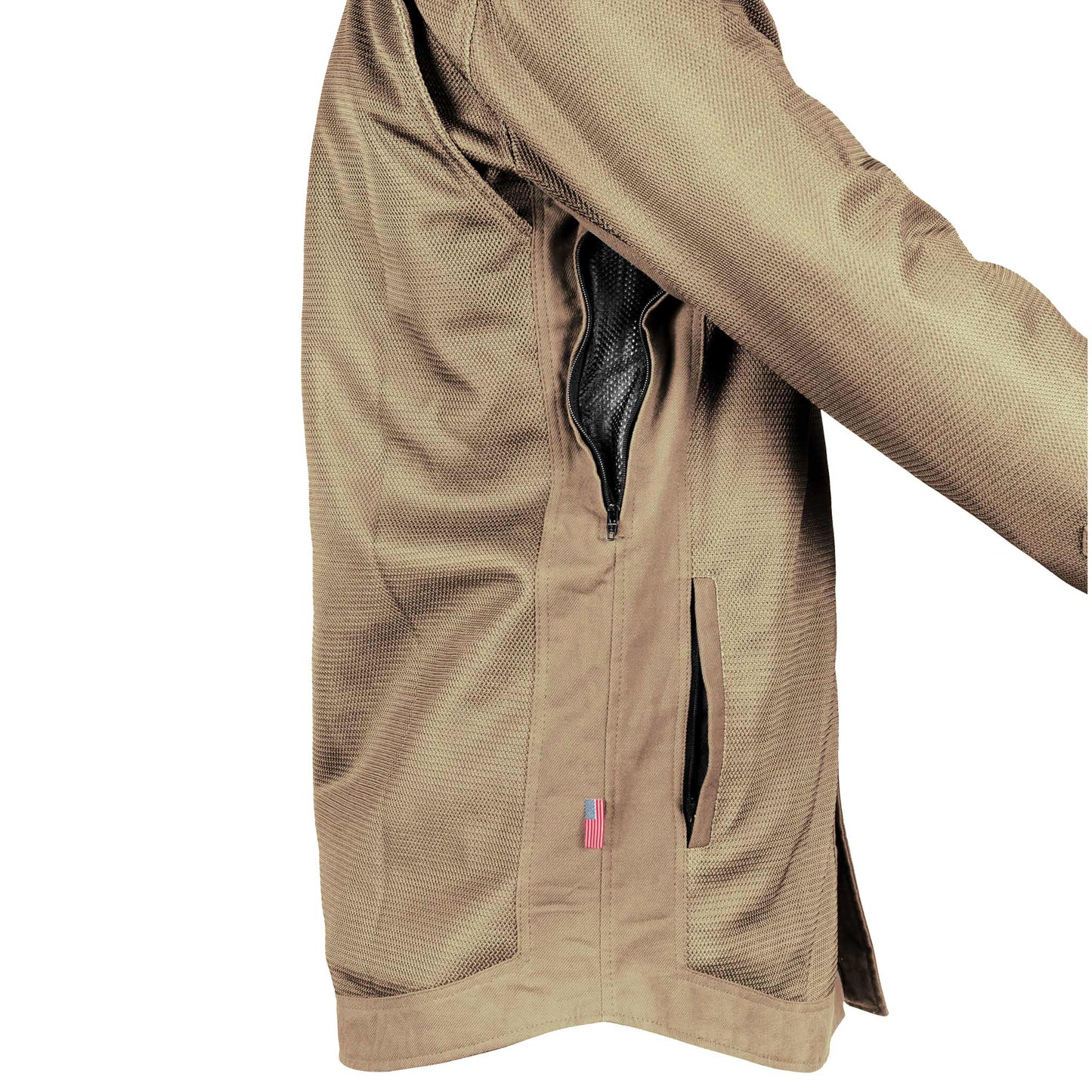 Protective Summer Mesh Shirt - Camel Solid with Pads [Fast Shipping for USA]