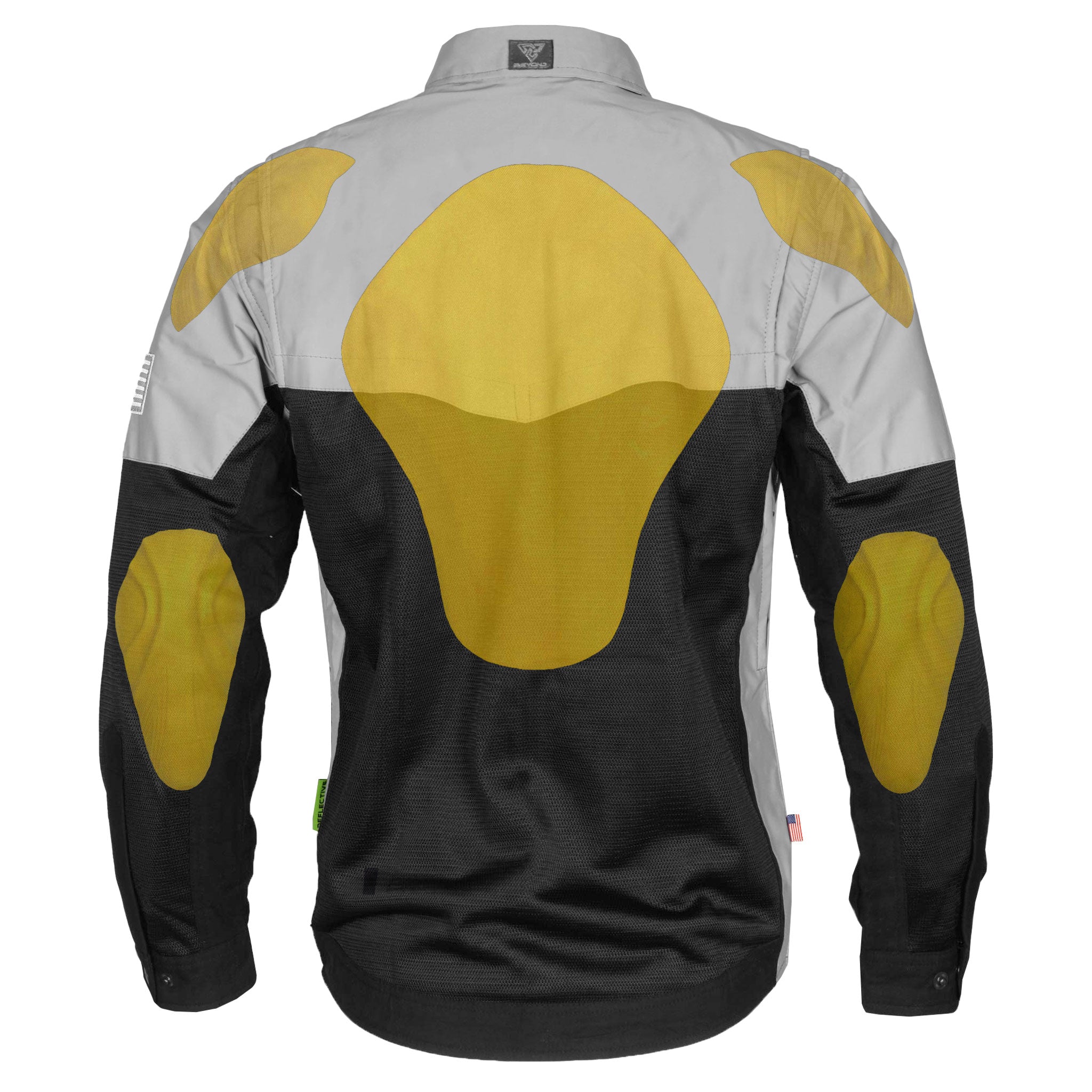 SALE Summer Mesh Reflective Shirt "Alloy Eclipse" - Black and Silver with Pads