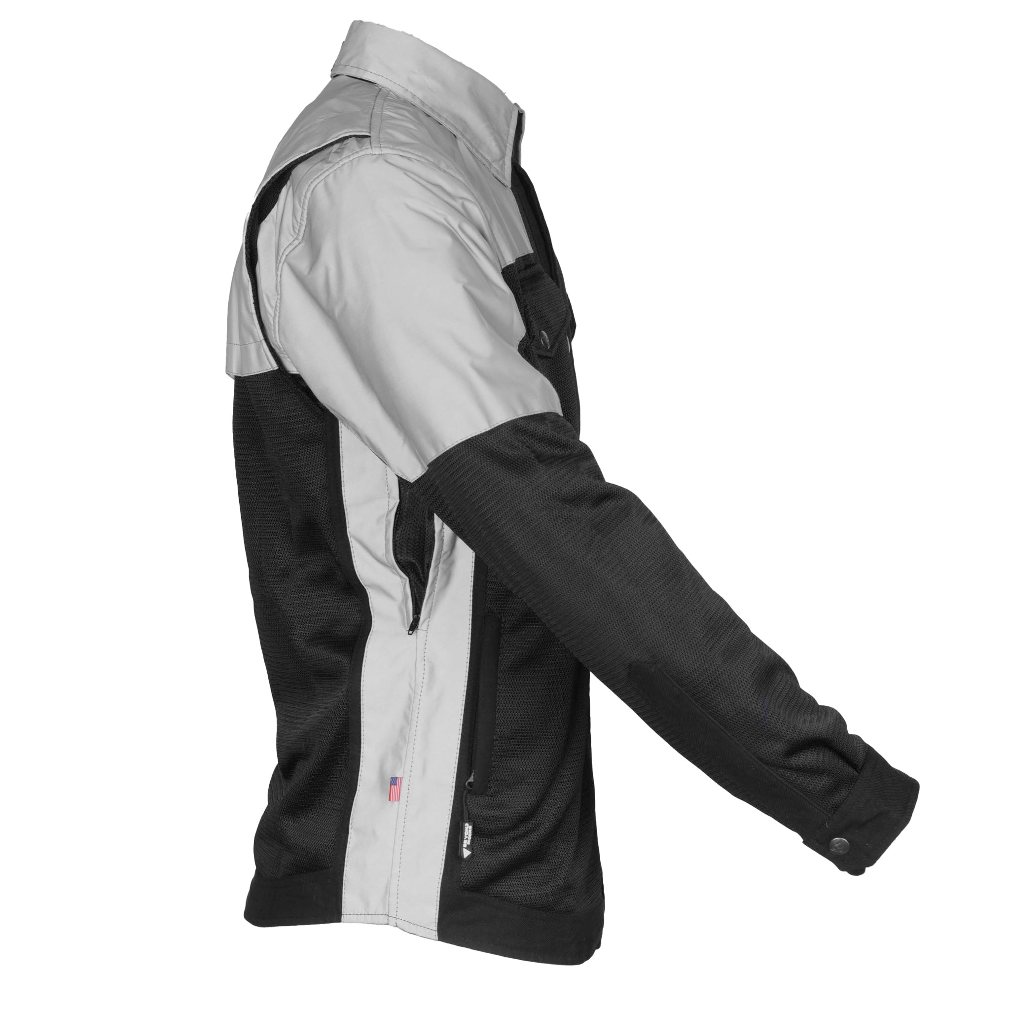 SALE Summer Mesh Reflective Shirt "Alloy Eclipse" - Black and Silver with Pads
