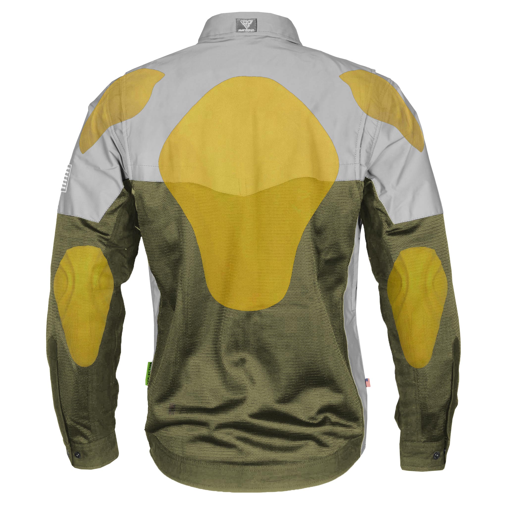 Summer Mesh Reflective Shirt Army Green Eclipse - with Pads