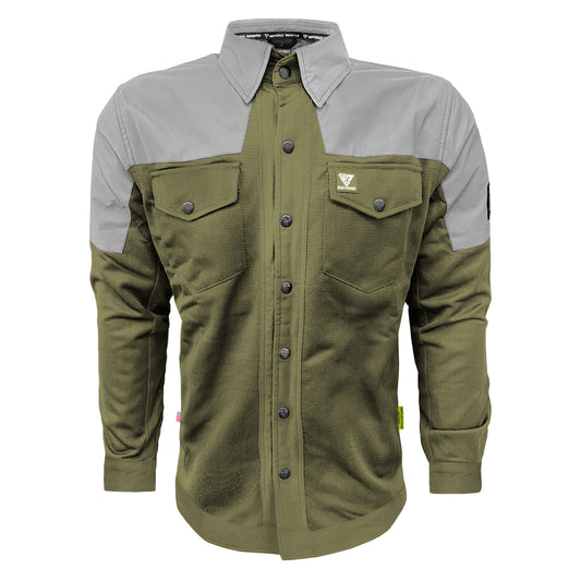 Summer Mesh Reflective Shirt Army Green Eclipse - with Pads