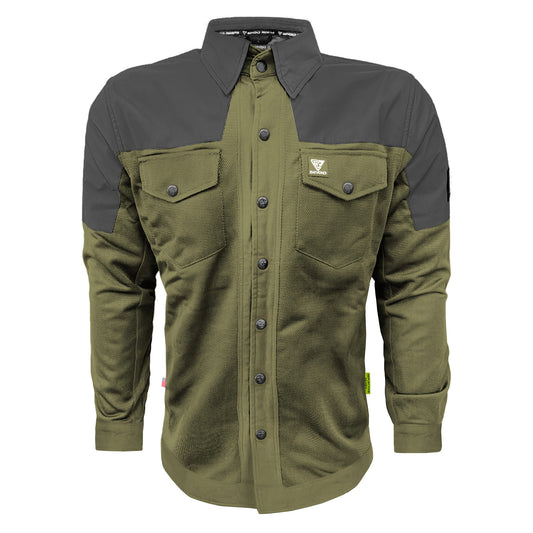 Summer Mesh Reflective Shirt Army Green Nebula - with Pads