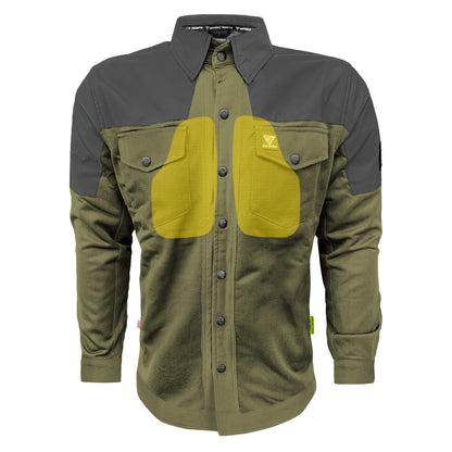 Summer Mesh Reflective Shirt Army Green Nebula - with Pads