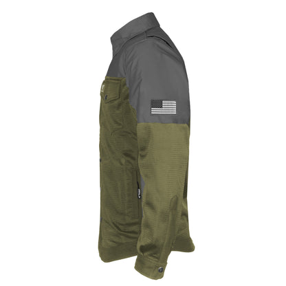 Summer Mesh Reflective Shirt Army Green Nebula - with Pads
