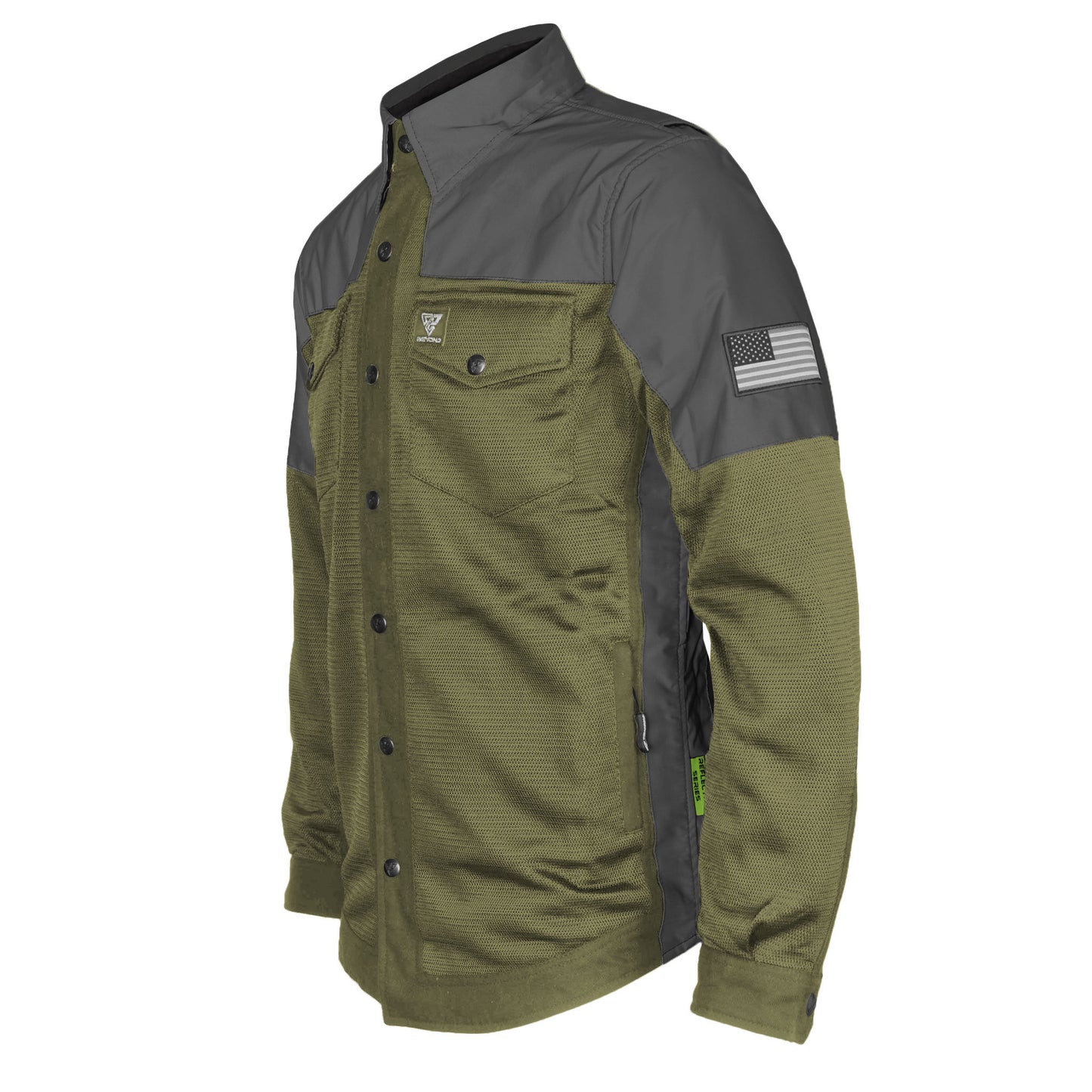 Summer Mesh Reflective Shirt Army Green Nebula - with Pads