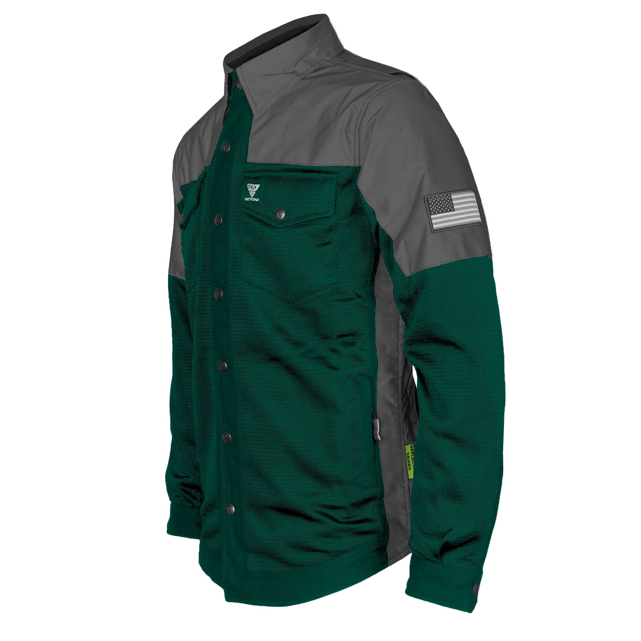 Summer Mesh Reflective Shirt Dark Green Nebula - with Pads