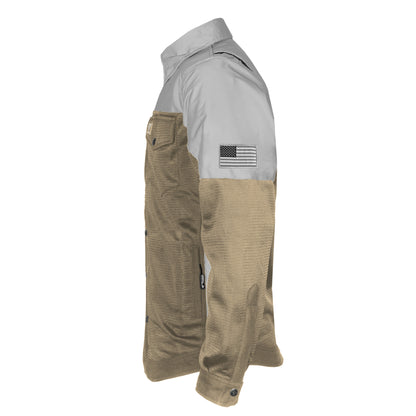 Summer Mesh Reflective Shirt Khaki Eclipse - with Pads