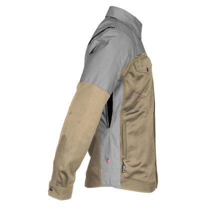 Summer Mesh Reflective Shirt Khaki Eclipse - with Pads