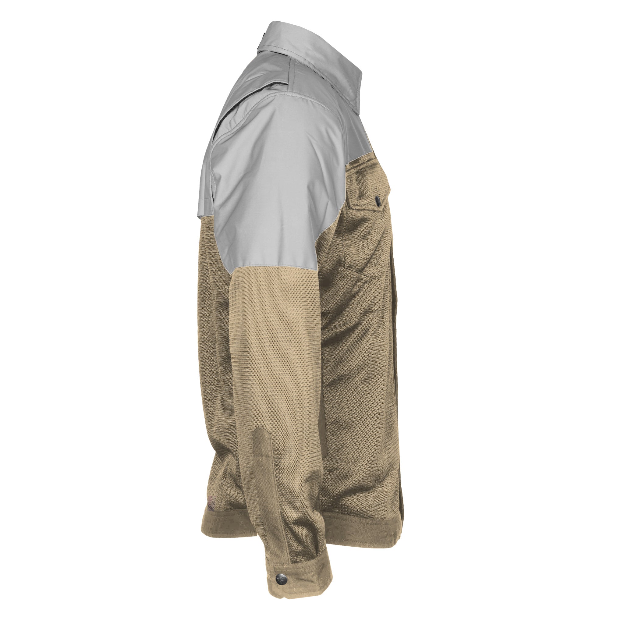Summer Mesh Reflective Shirt Khaki Eclipse - with Pads
