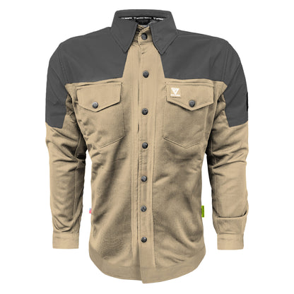 Summer Mesh Reflective Shirt Khaki Nebula - with Pads