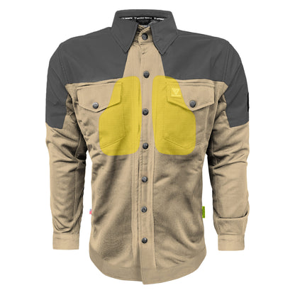Summer Mesh Reflective Shirt Khaki Nebula - with Pads