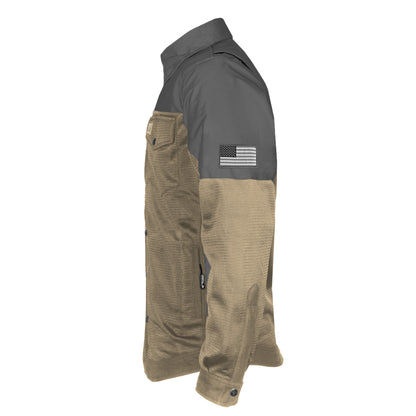 Summer Mesh Reflective Shirt Khaki Nebula - with Pads